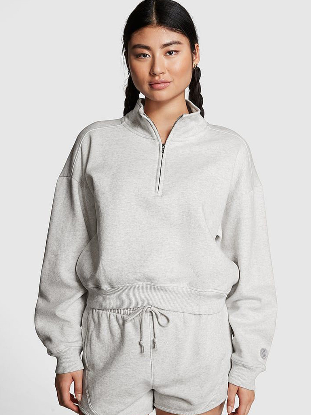 Victoria's Secret Women Mock Collar Pullover Sweatshirt