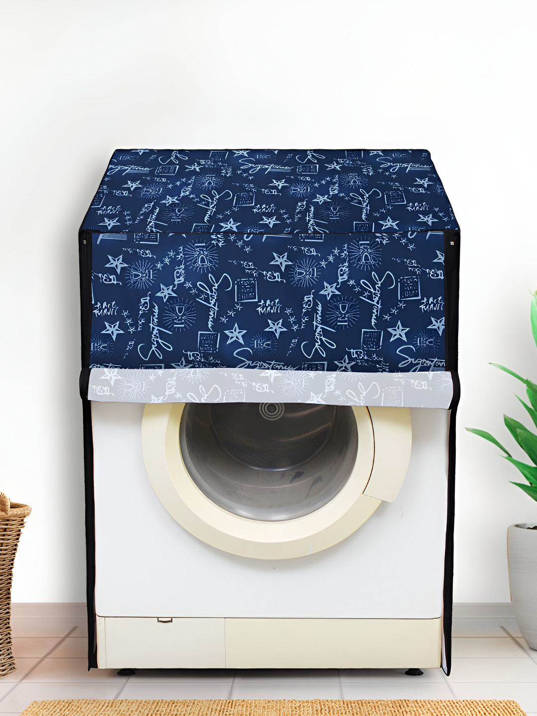 DREAM CARE Blue Printed Front Loading Washing Machine Cover