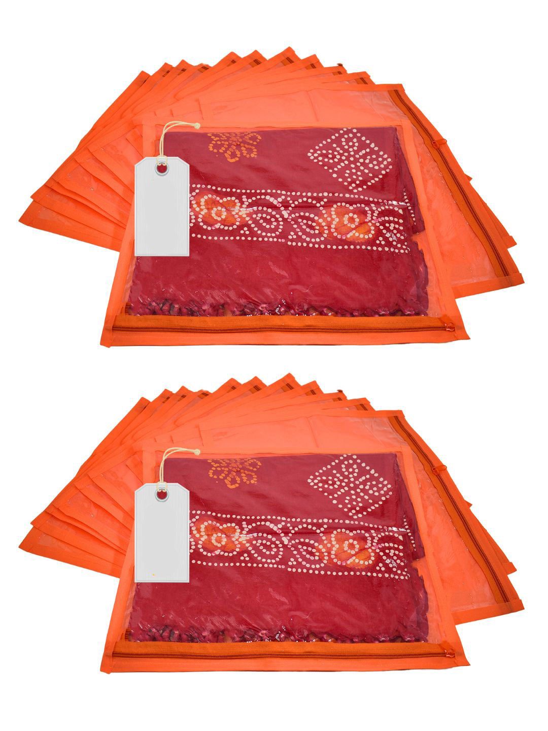 Ajabh Orange 24 Pieces Regular Multi-Utility Garment Cover Bag Organisers