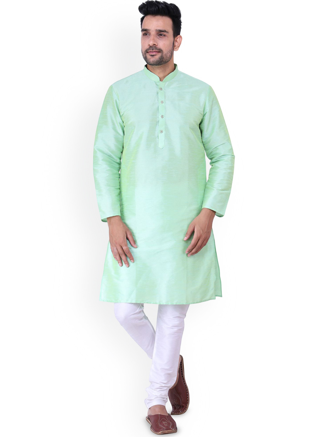 Sadree Men Solid Kurta with Trousers