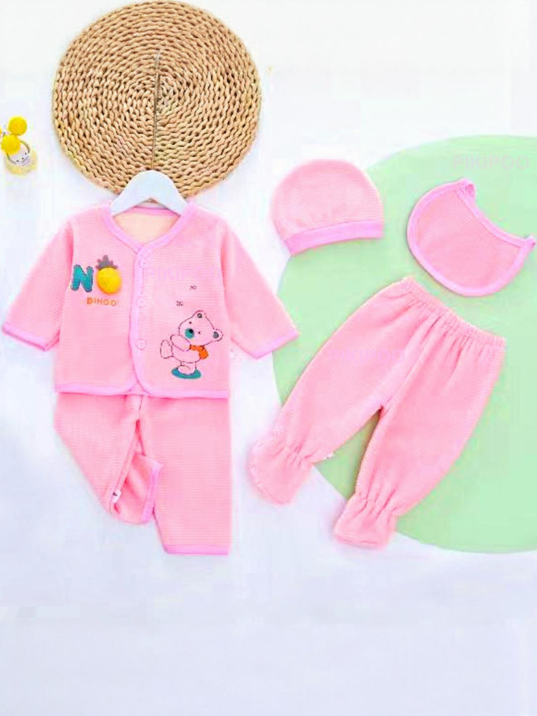 BABY LOOKS Kids-Unisex Pink Wool Blend Clothing Set