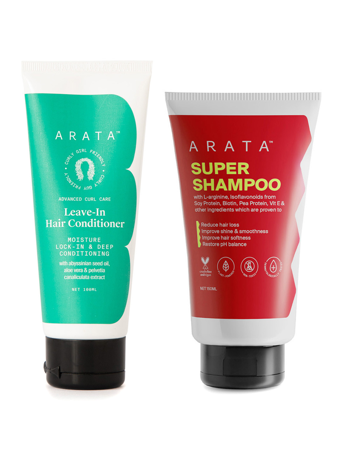 ARATA Set of Leave-In Hair Conditioner - 100ml & 6-In-1 Super Shampoo - 150ml