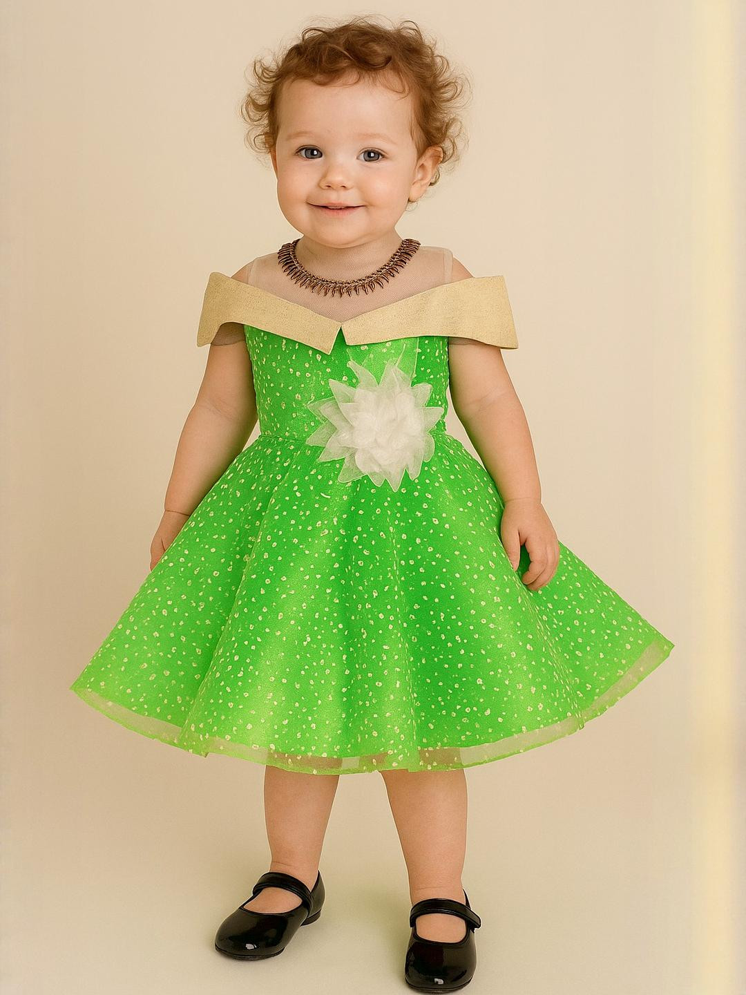 My Lil Princess Girls Embellished Off Shoulder Fit And Flare Dress