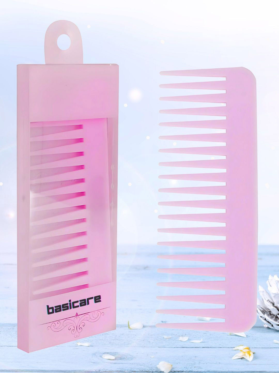 basicare Wide Tooth Comb For Detangling - Pink