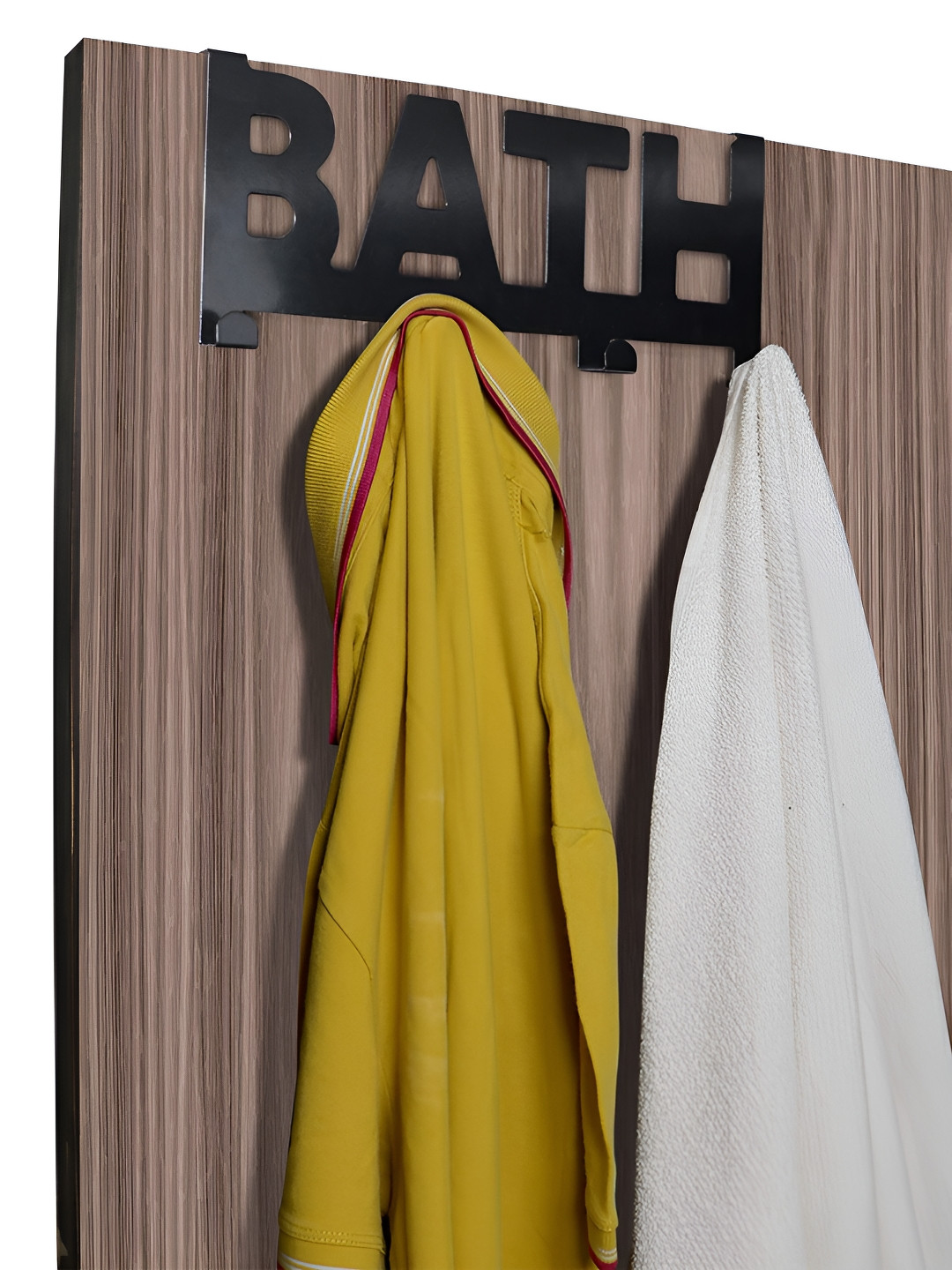 HOKIPO Black Metal Over the Door Hook Rail