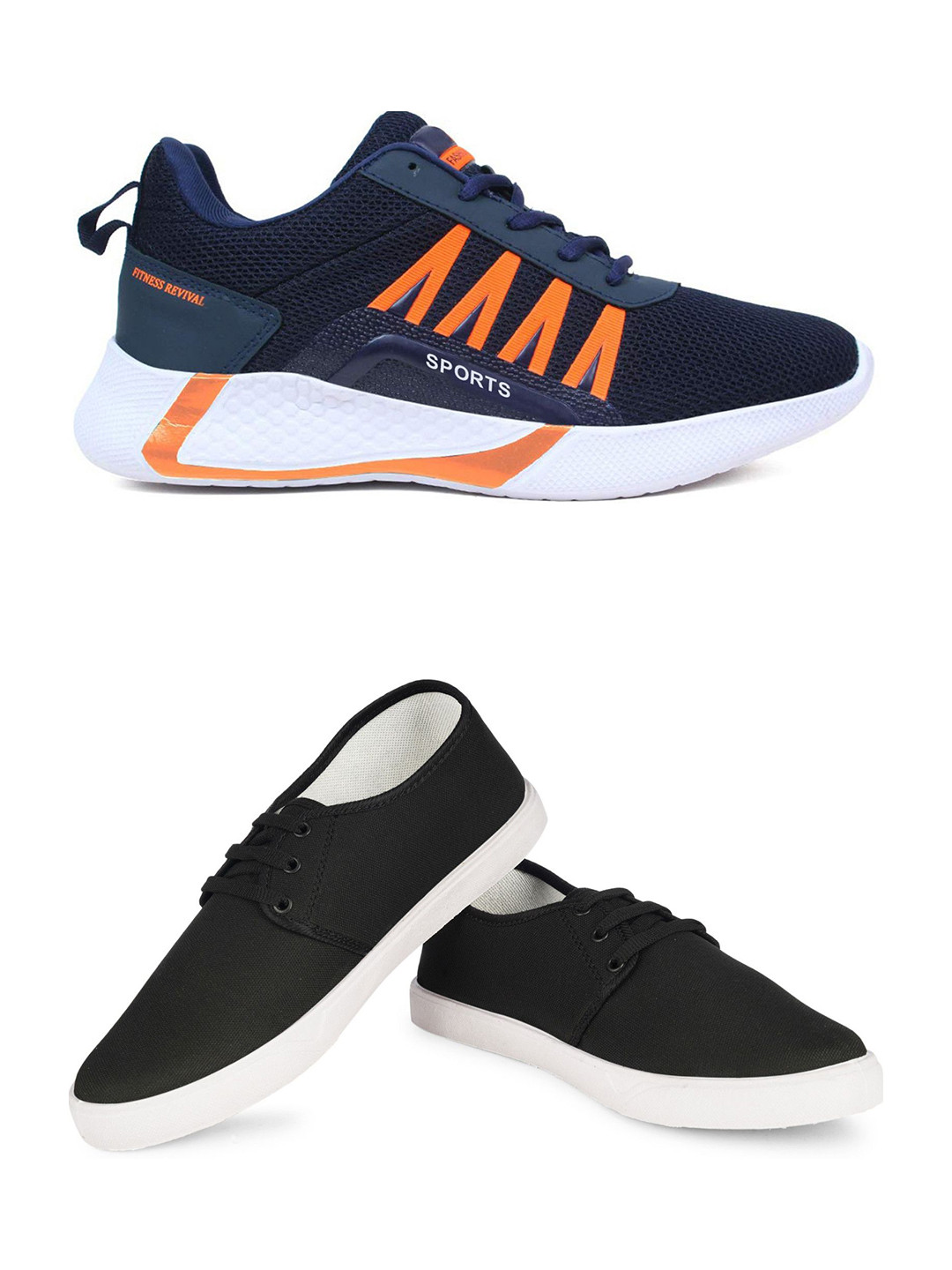 Spotwalk Men Set Of 2 Mesh All-Rounder Running Shoes