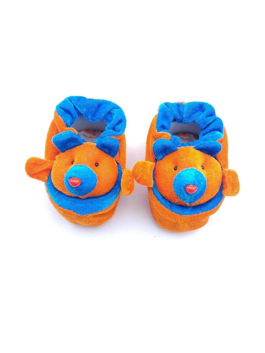 LMN CHILD CARE Kids Orange Cartoon Character Cotton Booties