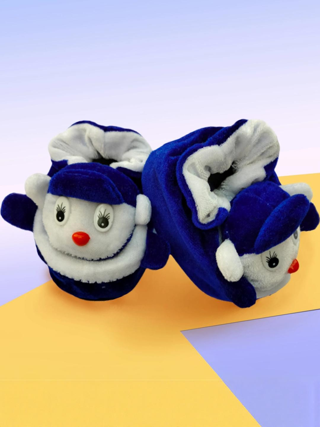 LMN CHILD CARE Kids Blue Cartoon Character Cotton Booties