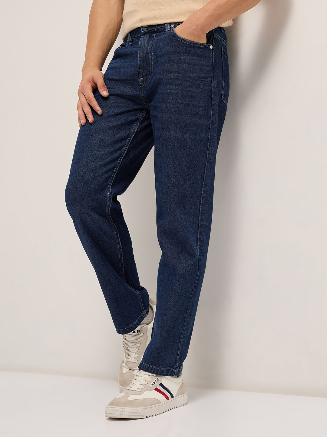 THE BEAR HOUSE Men's Cotton Straight Fit Jeans