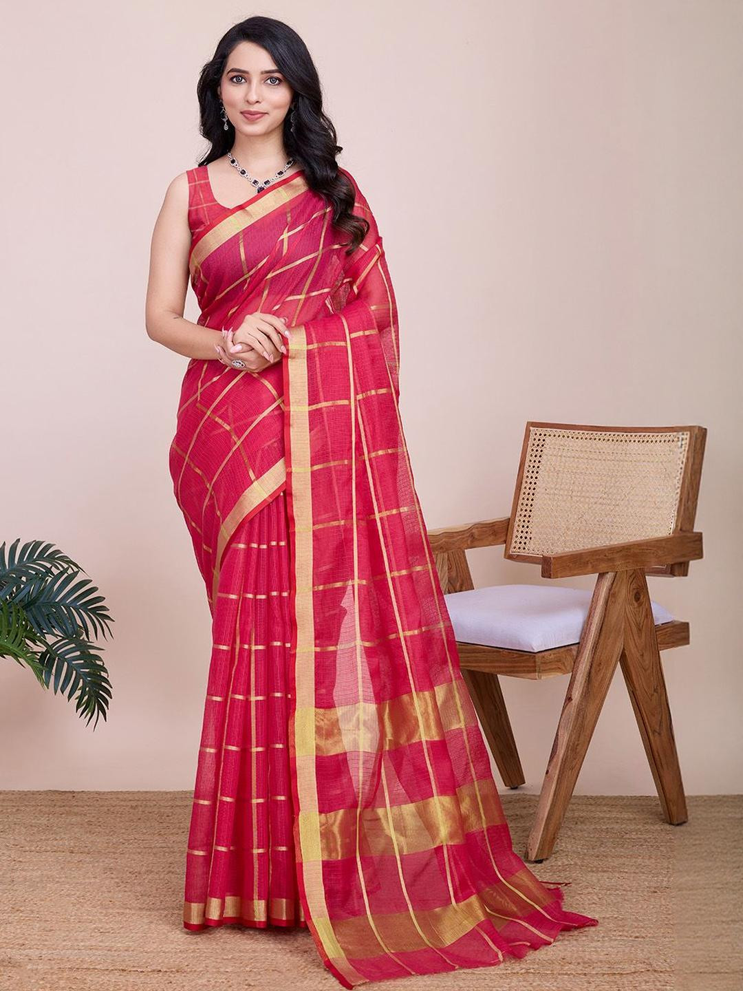 VARNI FABRICS Woven Design Zari Kota Saree