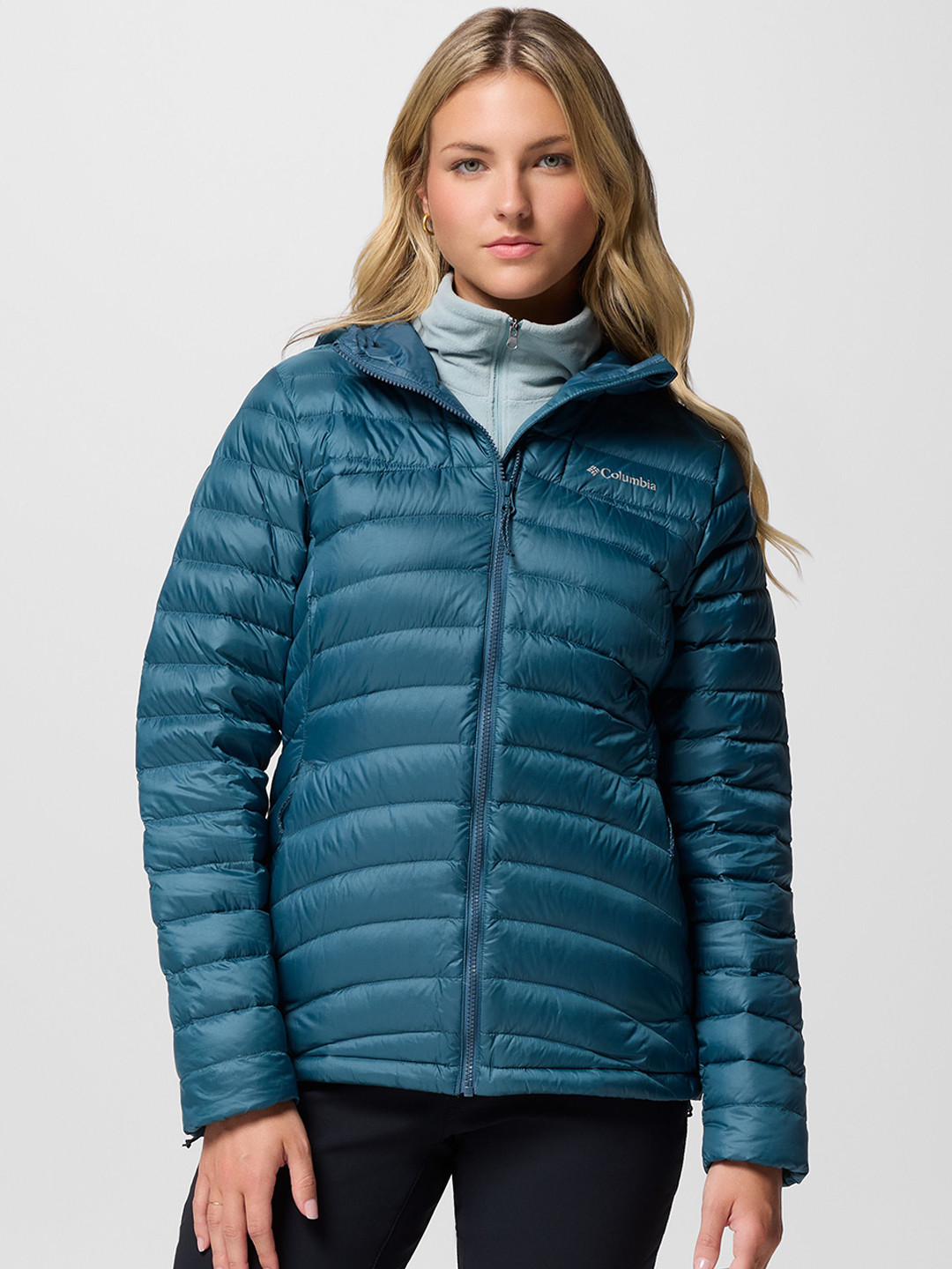 Columbia Women Hooded Solid Lightweight Casual Puffer Jacket