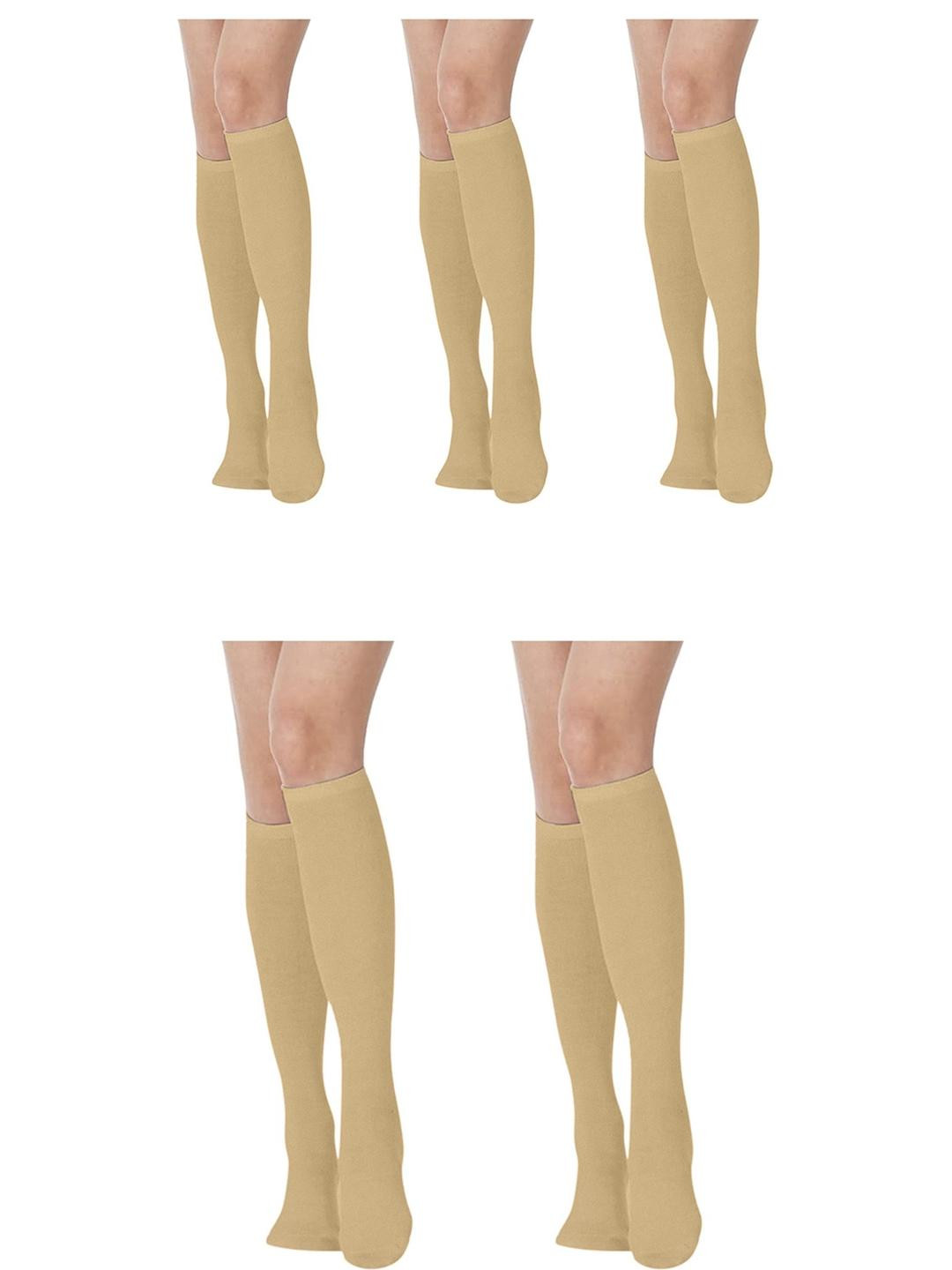 MUKHAKSH Women Khaki Socks
