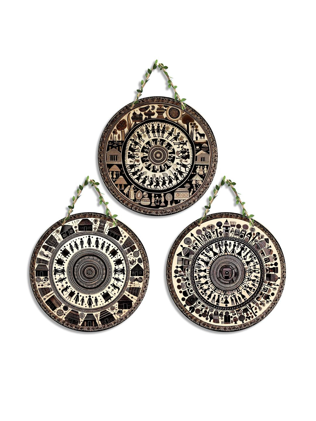 Arpita Crafts Set Of 3 Traditional Wooden Wall Decors