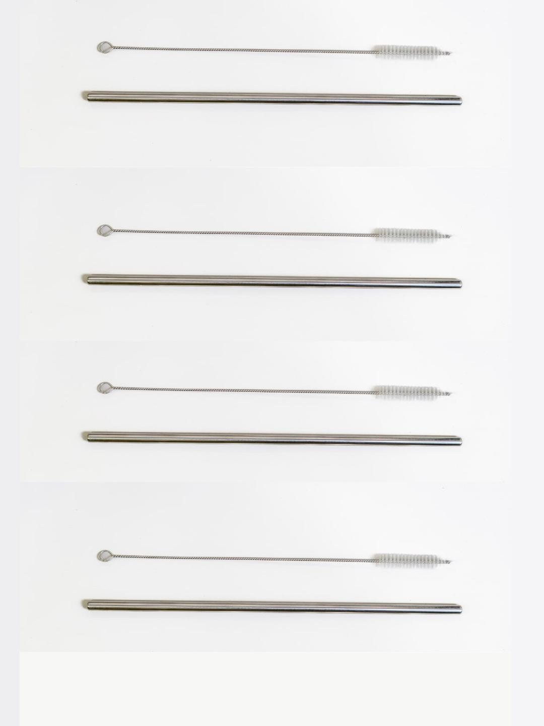 Kixa Set Of 4 Stainless Steel Straw with Cleaner