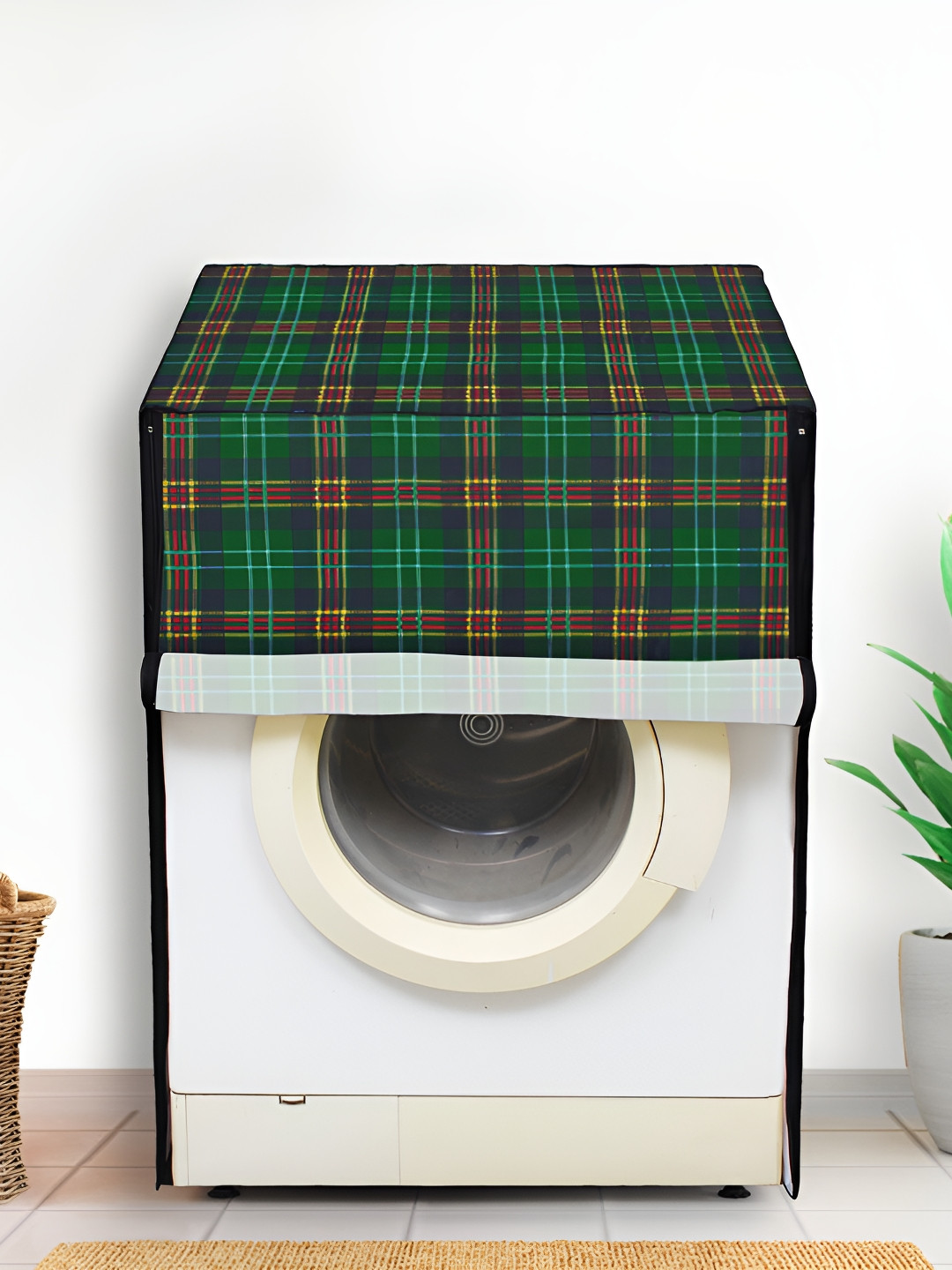 DREAM CARE Green Printed Dustproof & Waterproof Front Loading Washing Machine Cover 5Kg