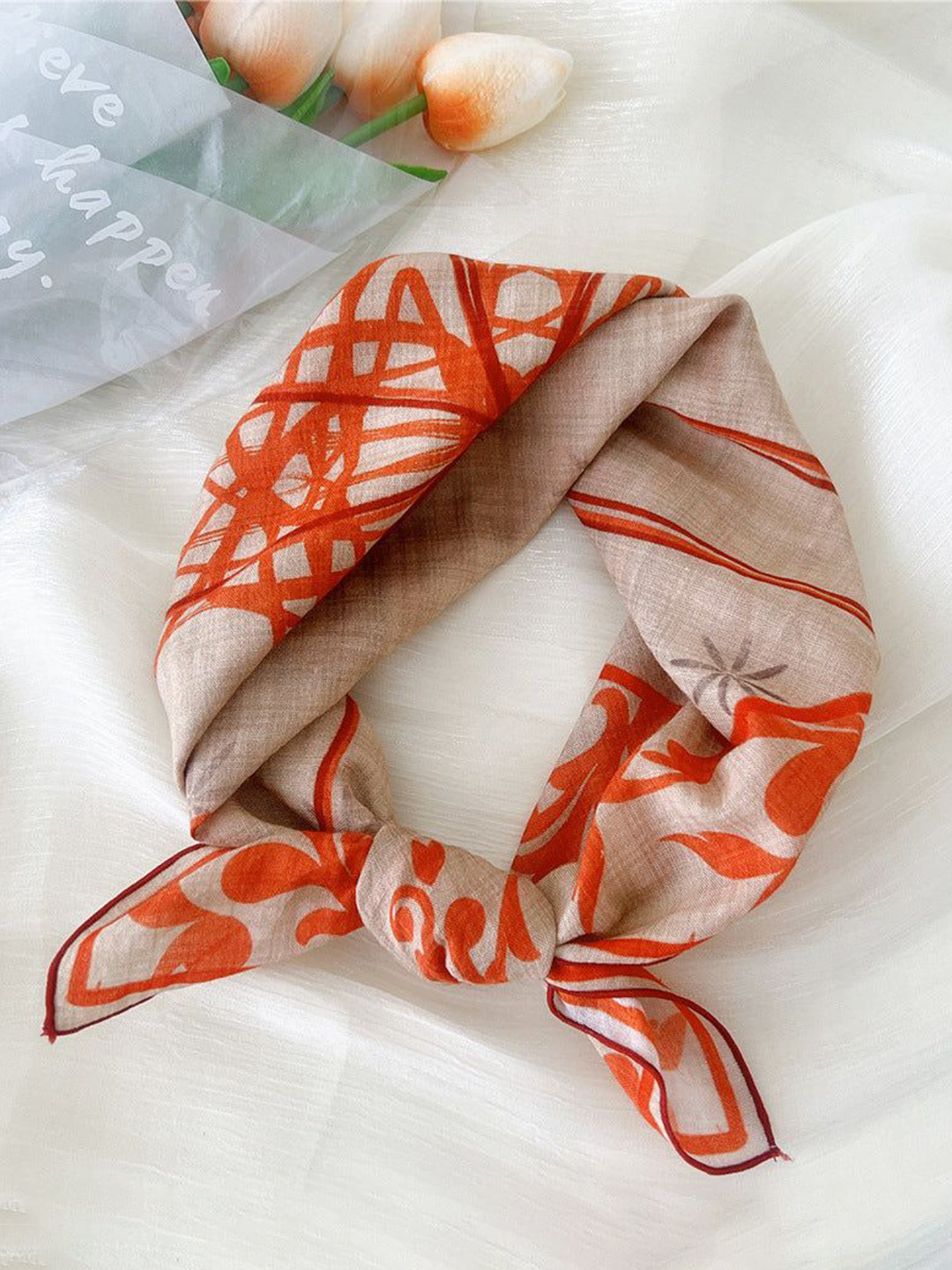QUECY Floral Printed Breder Scarf