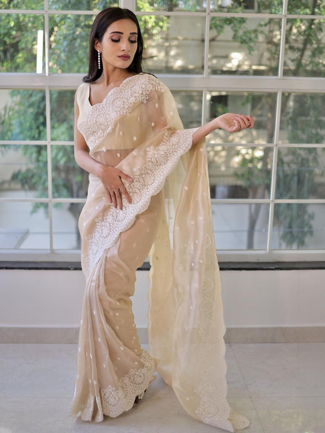 D tales Floral Organza Saree