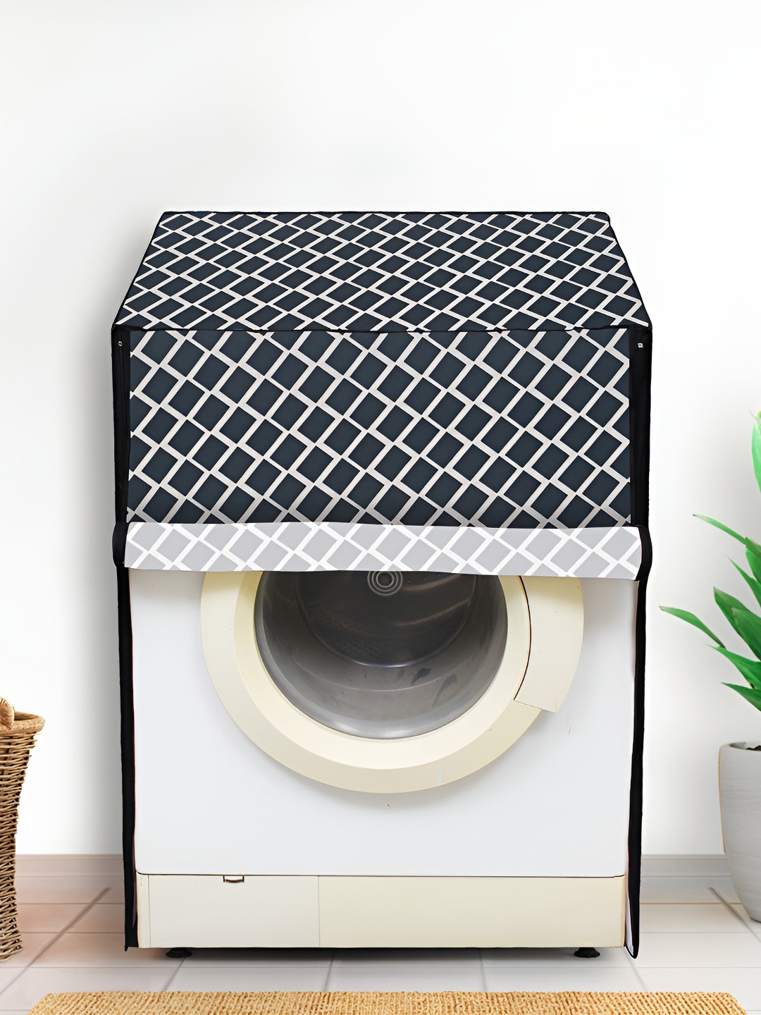 DREAM CARE Grey Printed Dustproof & Waterproof Front Loading Washing Machine Cover 7Kg