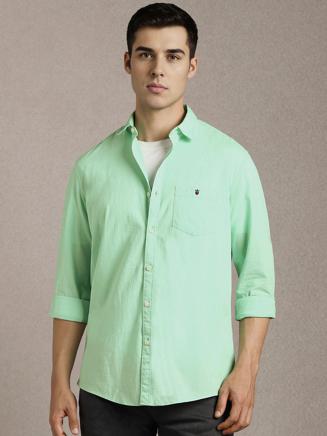 Louis Philippe Jeans Men Slim Fit Premium Texture Full Sleeve Casual Shirt