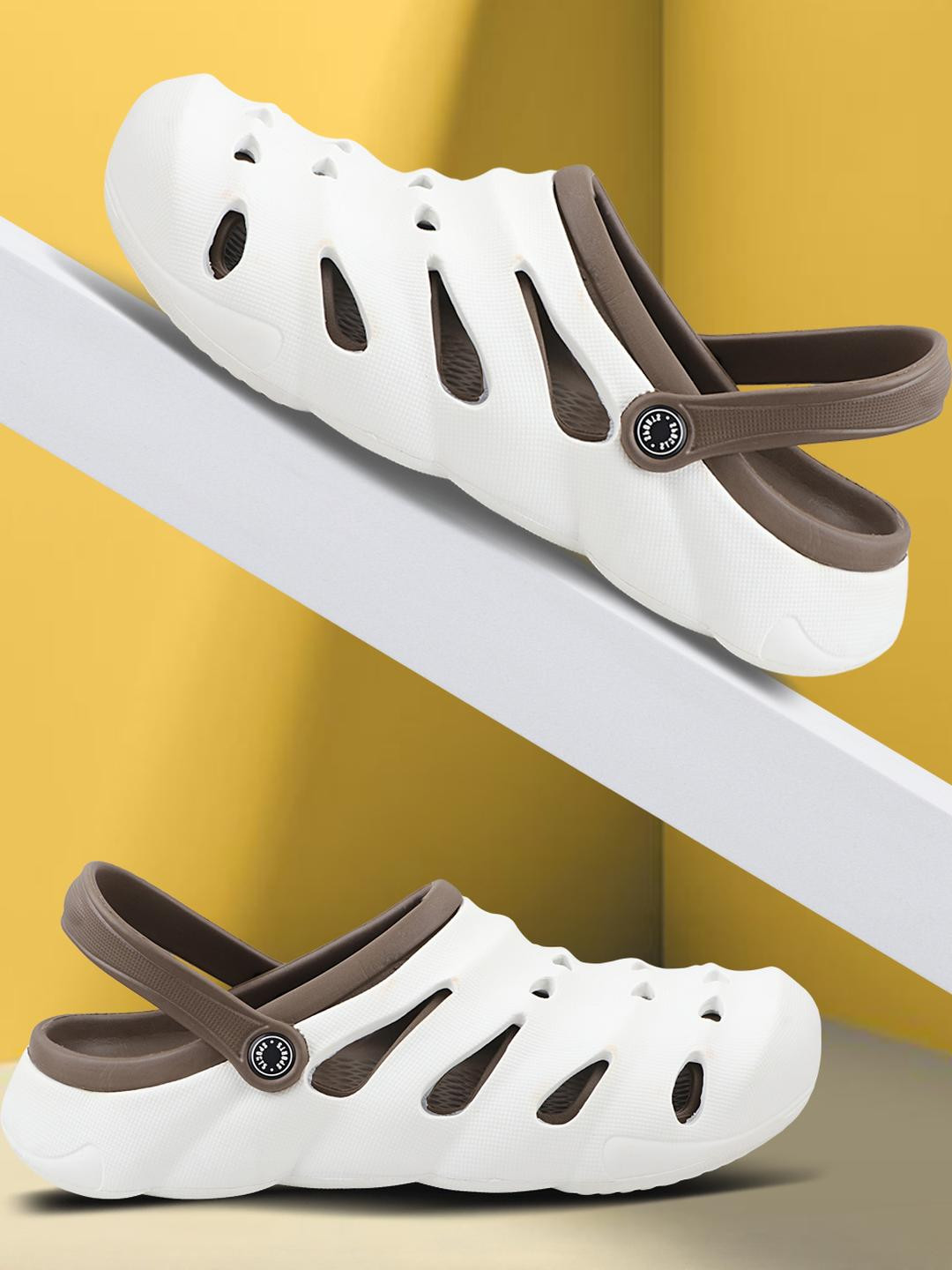 WARESH Men Off White Flip Flops