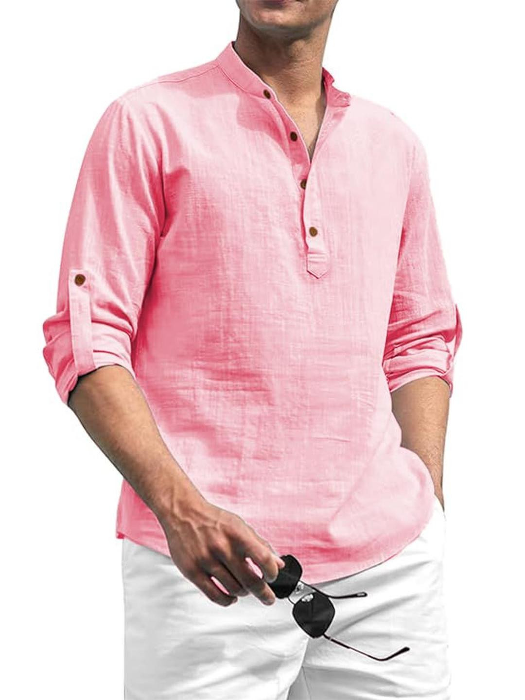 AMRIT TOP WEAR Selection Of 2 Mandarin Collar Pure Cotton Short Kurtas