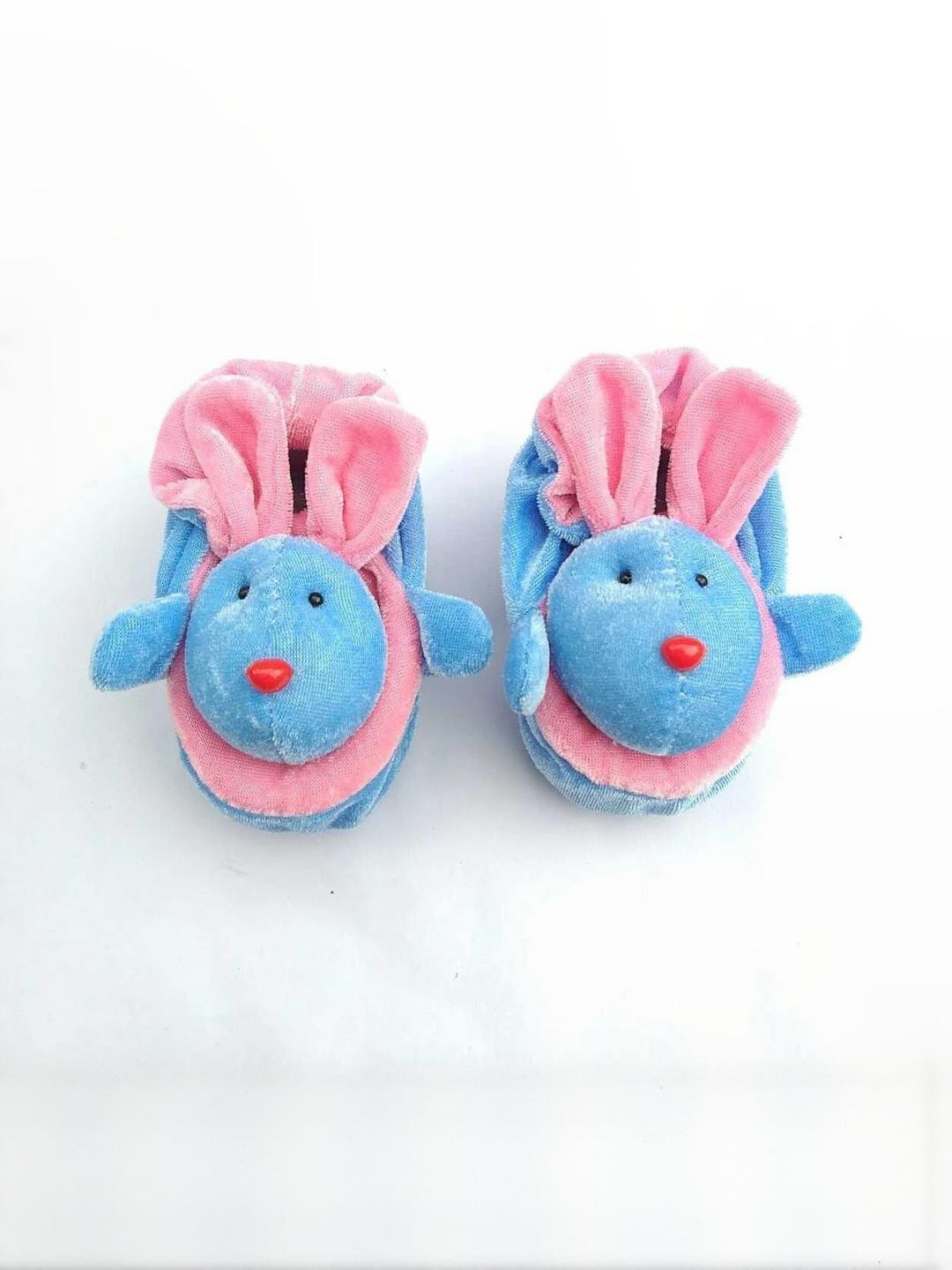 LMN CHILD CARE Kids Blue Cotton Booties