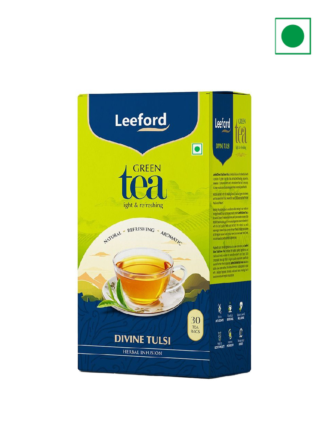 Leeford Divine Tulsi Green Tea for Immunity & Metabolism Support -30 Bags