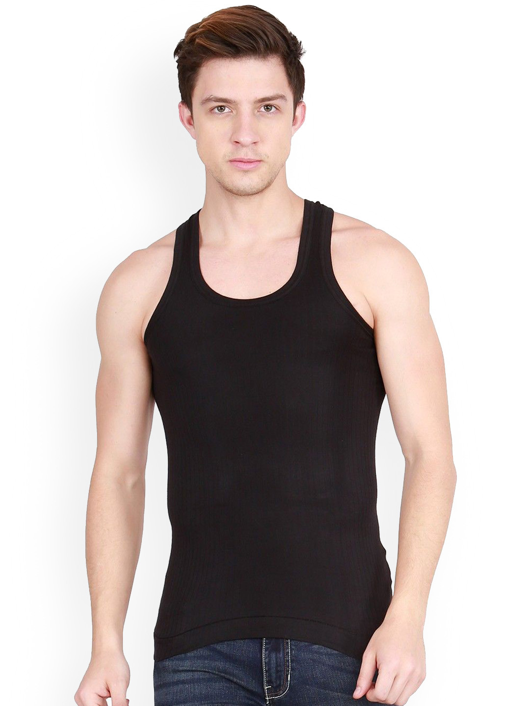 Rupa Frontline Pack of 10 Striped Cotton Innerwear Vest