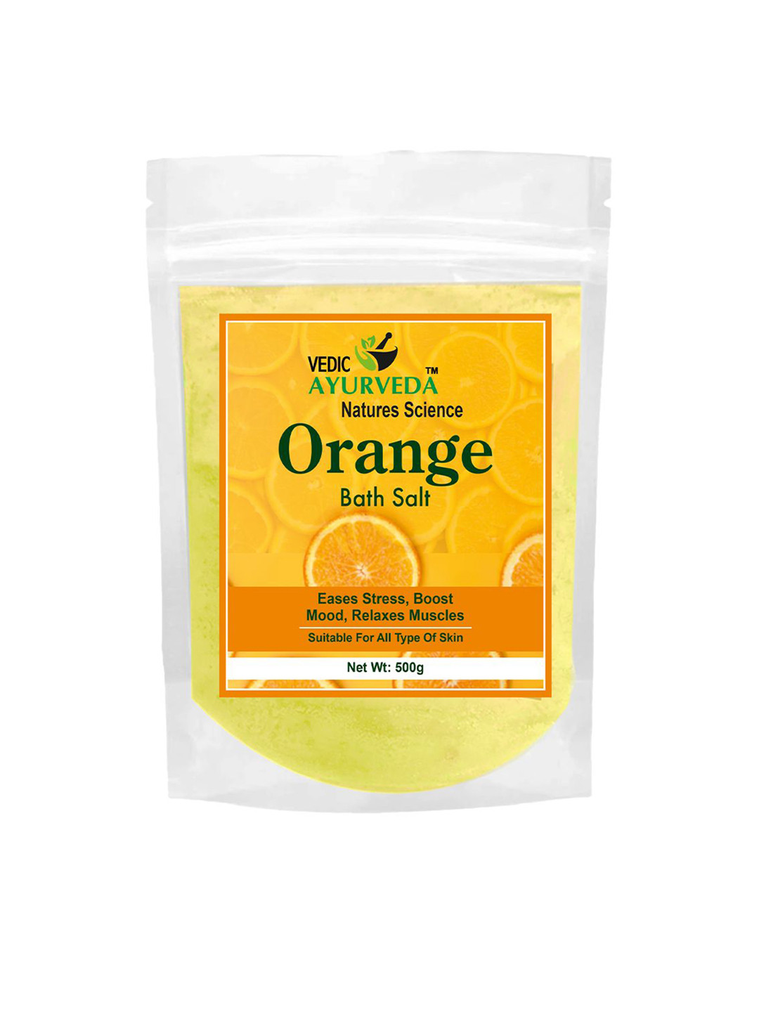 VEDICAYURVEDA Orange Bath Salt With Vitamin E - 500 g