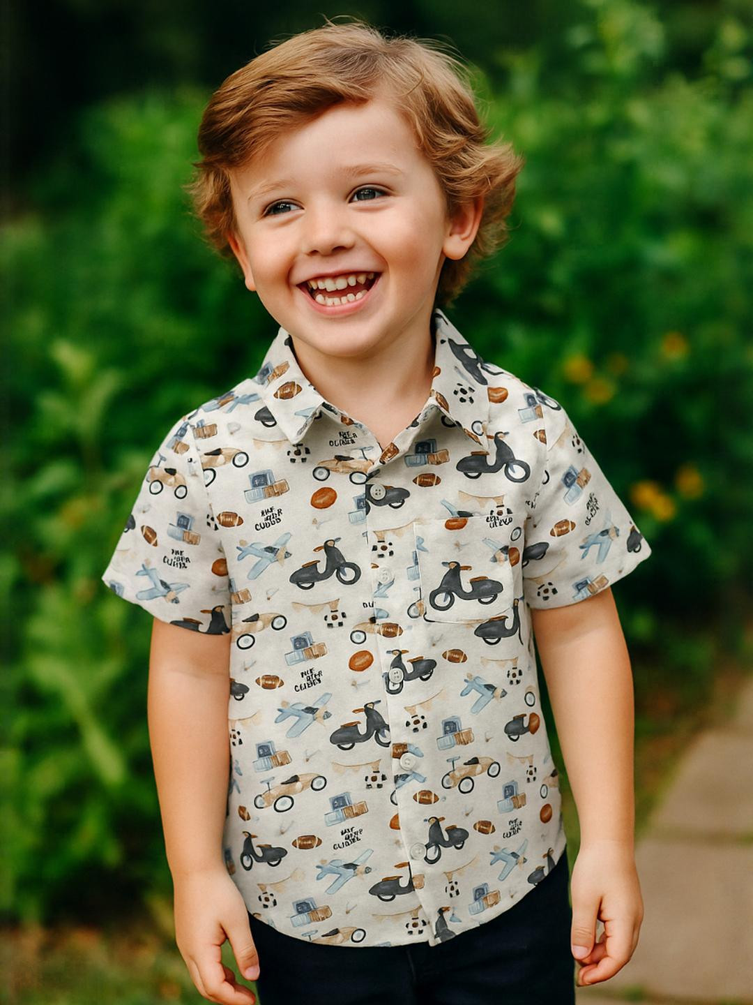 AMBARDI FASHION Boys Classic Printed Casual Shirt