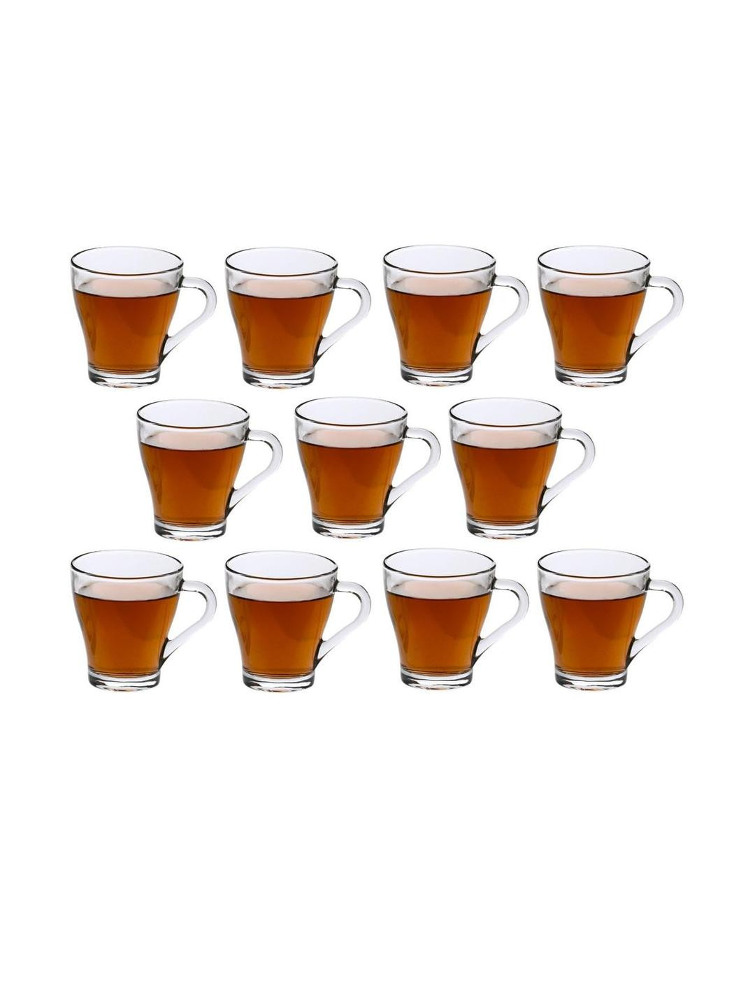 Somil Clear Glass Coffee & Tea Cup / Mug (240 Ml), Enjoy Your Drink in Style, 18.3 X 10.3 X 9.5 Cm, Pack of 11
