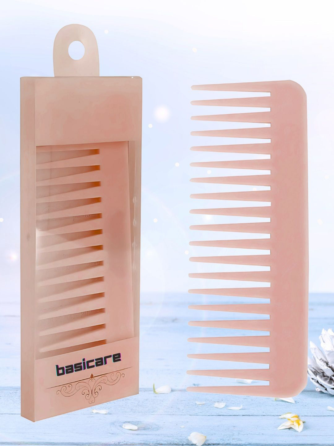 basicare Wide Tooth Comb For Detangling Peach