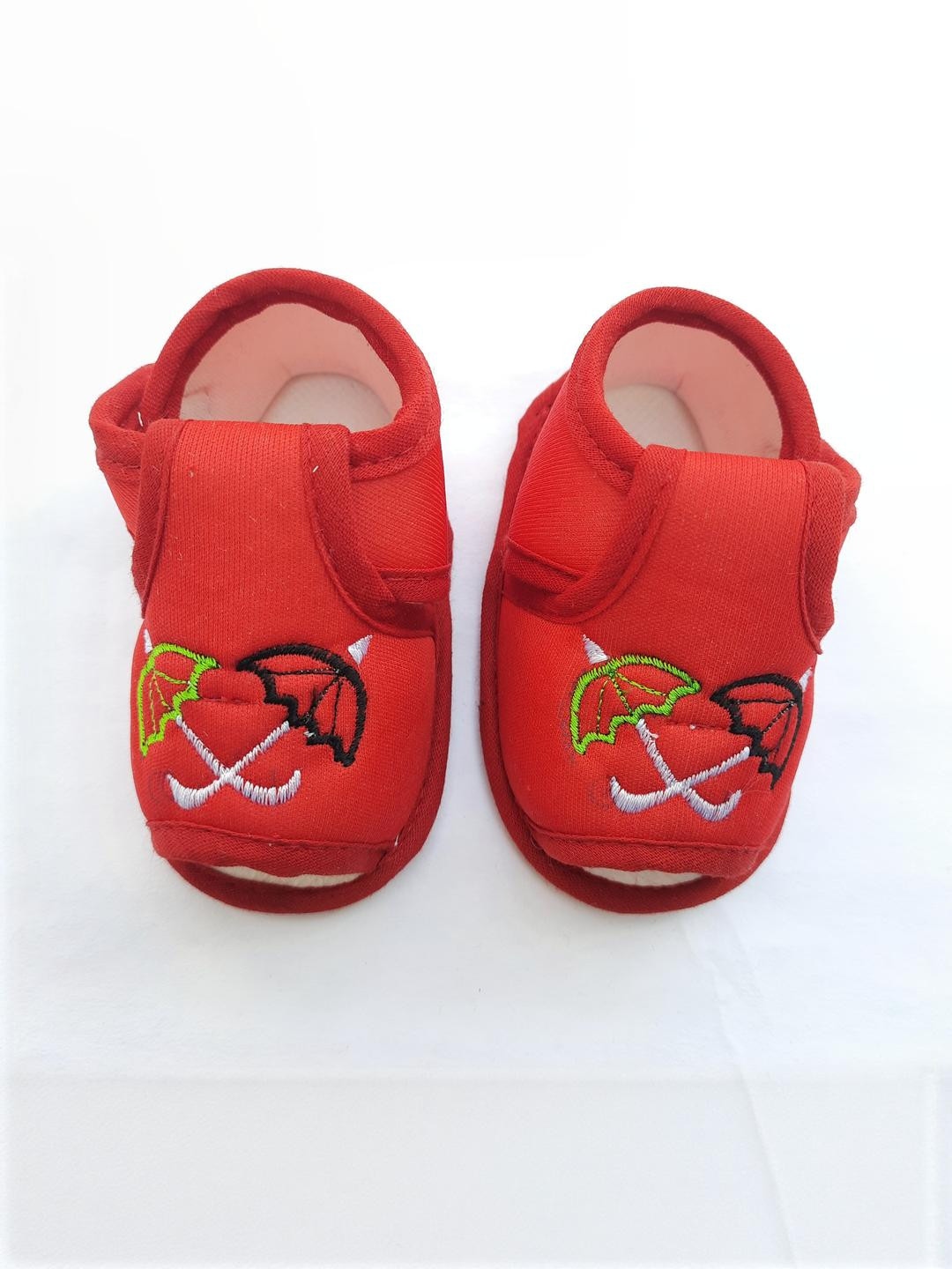 LMN CHILD CARE Unisex Kids Red Cotton Booties