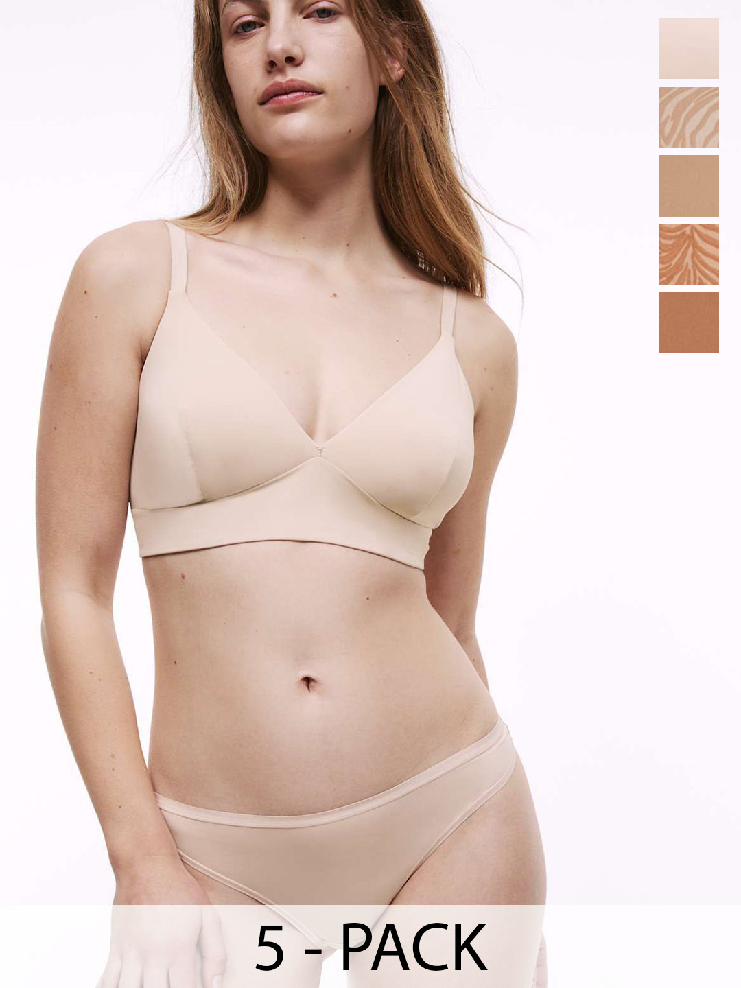 Marks & Spencer Pack Of 5 Low Rise Bikini Briefs T614111TROSE QUARTZ