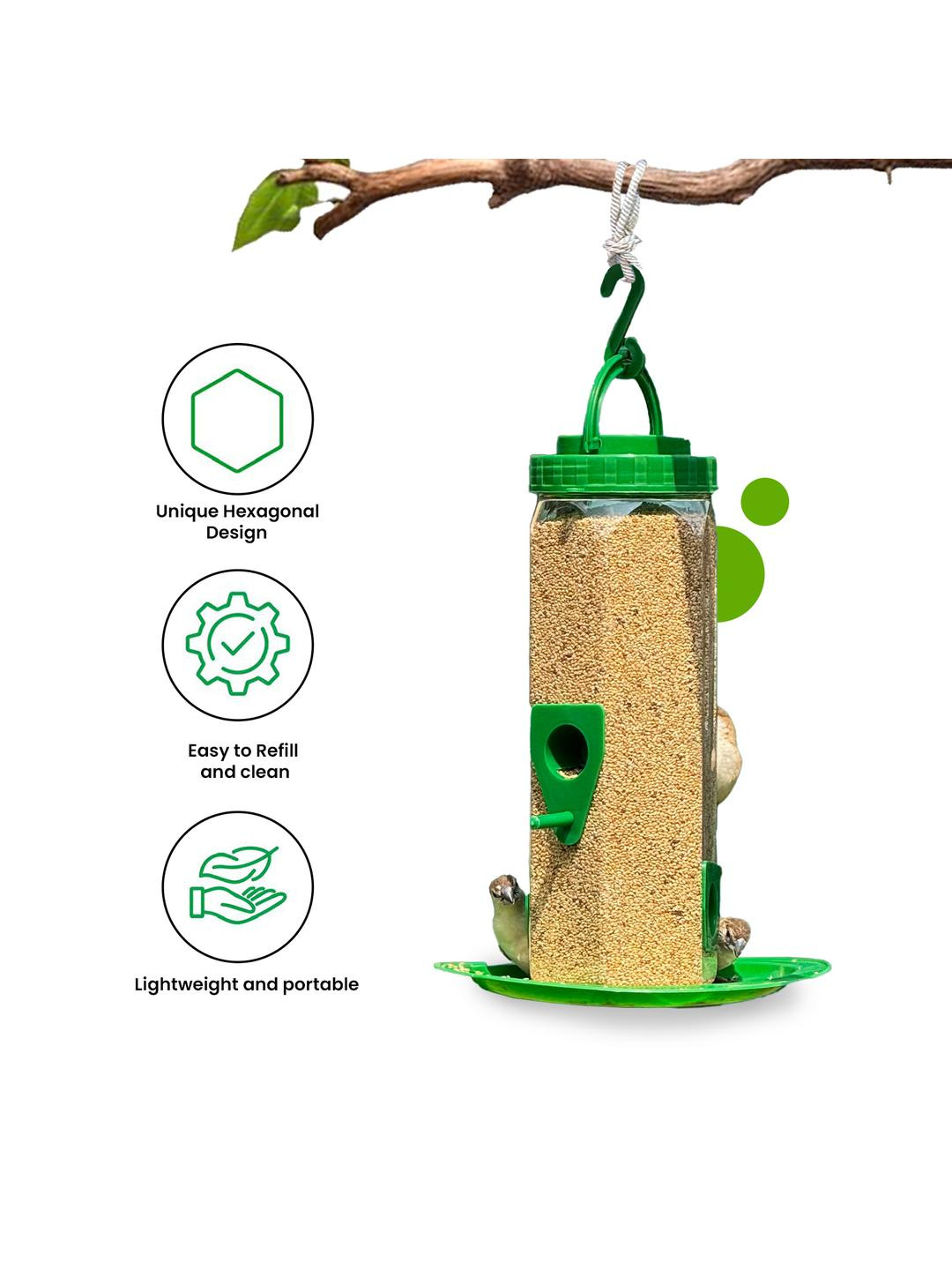 AMIJIVDAYA Medium  Hexagon Shape Bird Feeder.