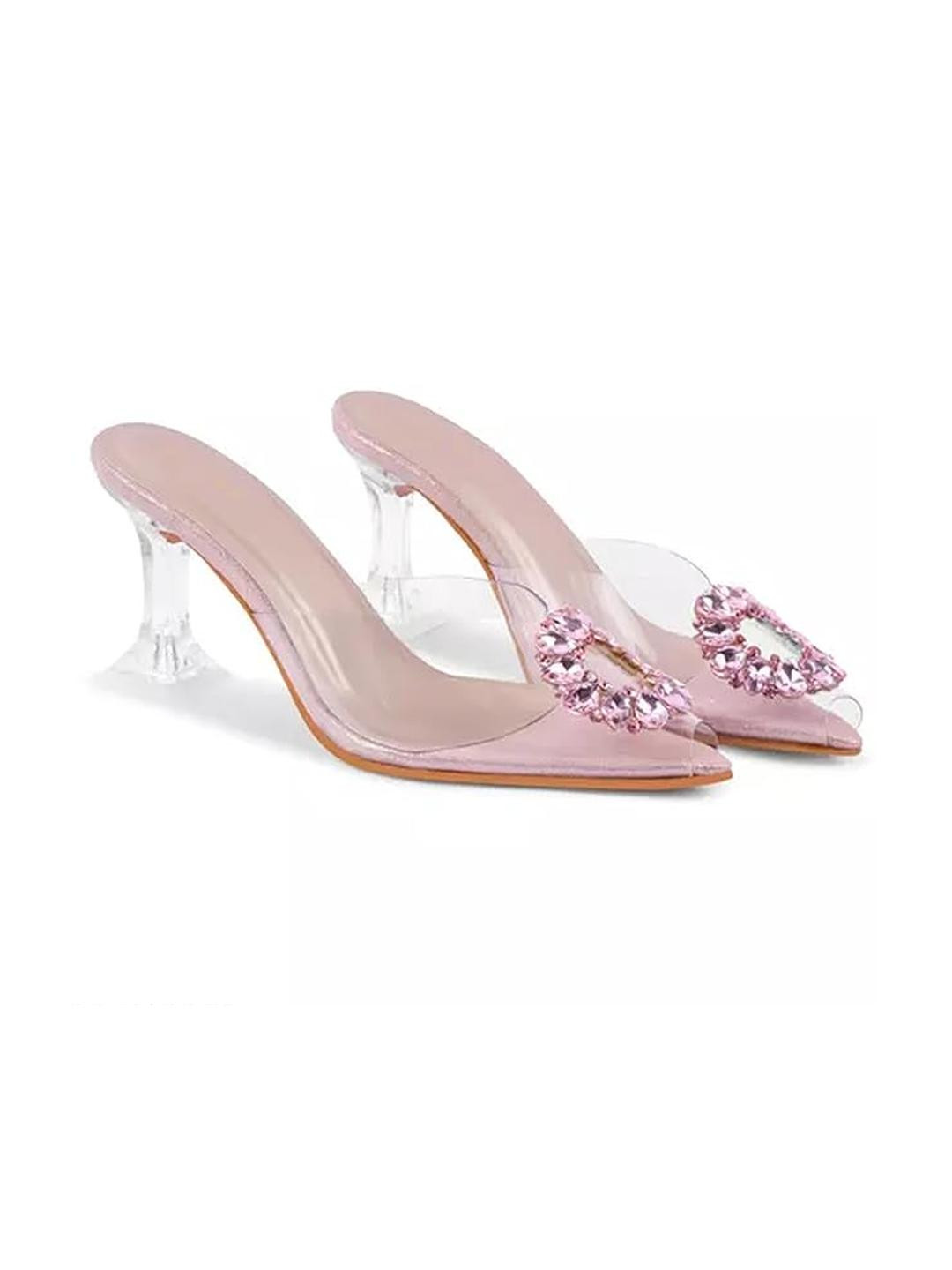 REVIT Women Pink Open Back Heels