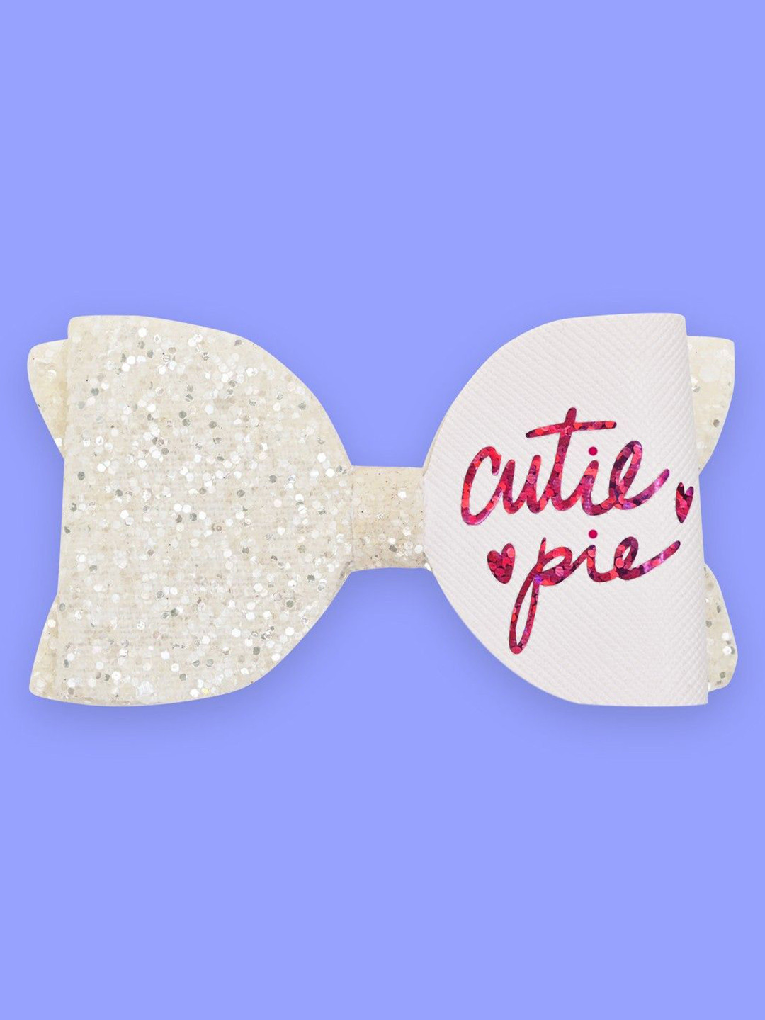 Aye Candy Girls Embellished Cutie Pie Text Bow Alligator Hair Clip