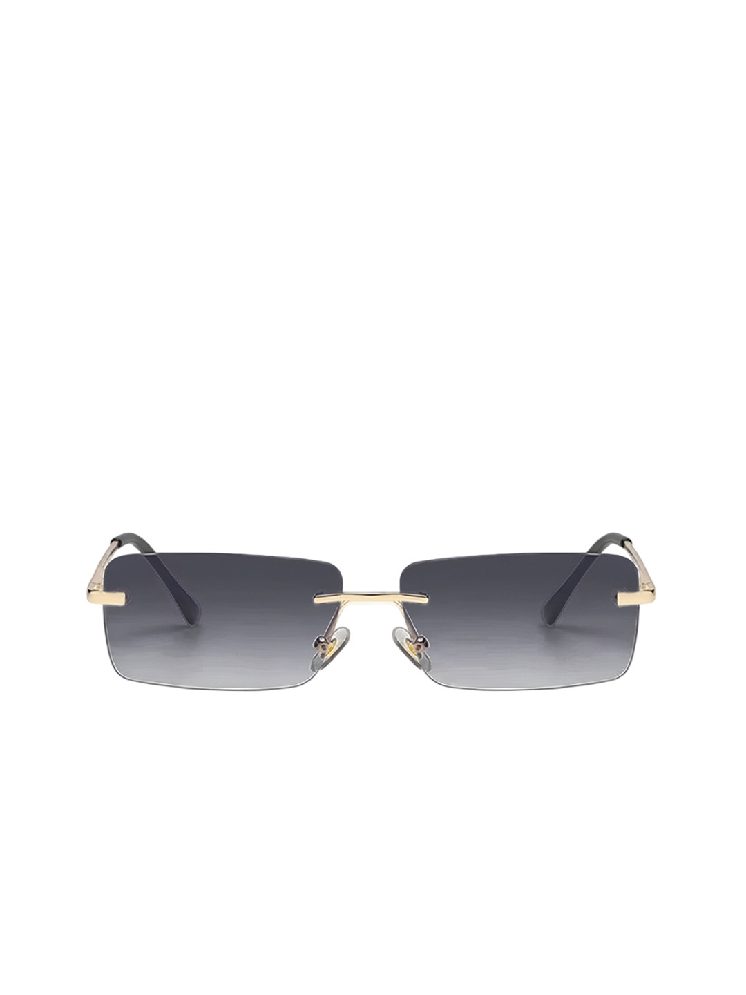 Mast & Harbour Unisex Black Lens & Gold-Toned Rectangle Sunglasses with