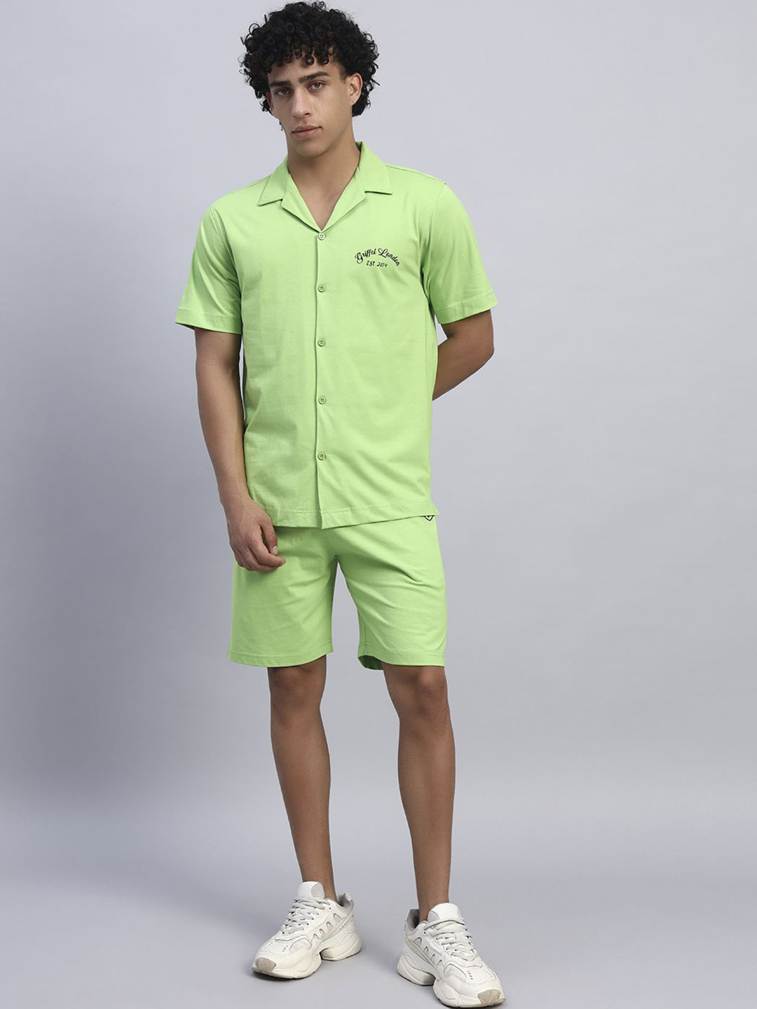 GRIFFEL Printed Shirt With Shorts Co-Ords