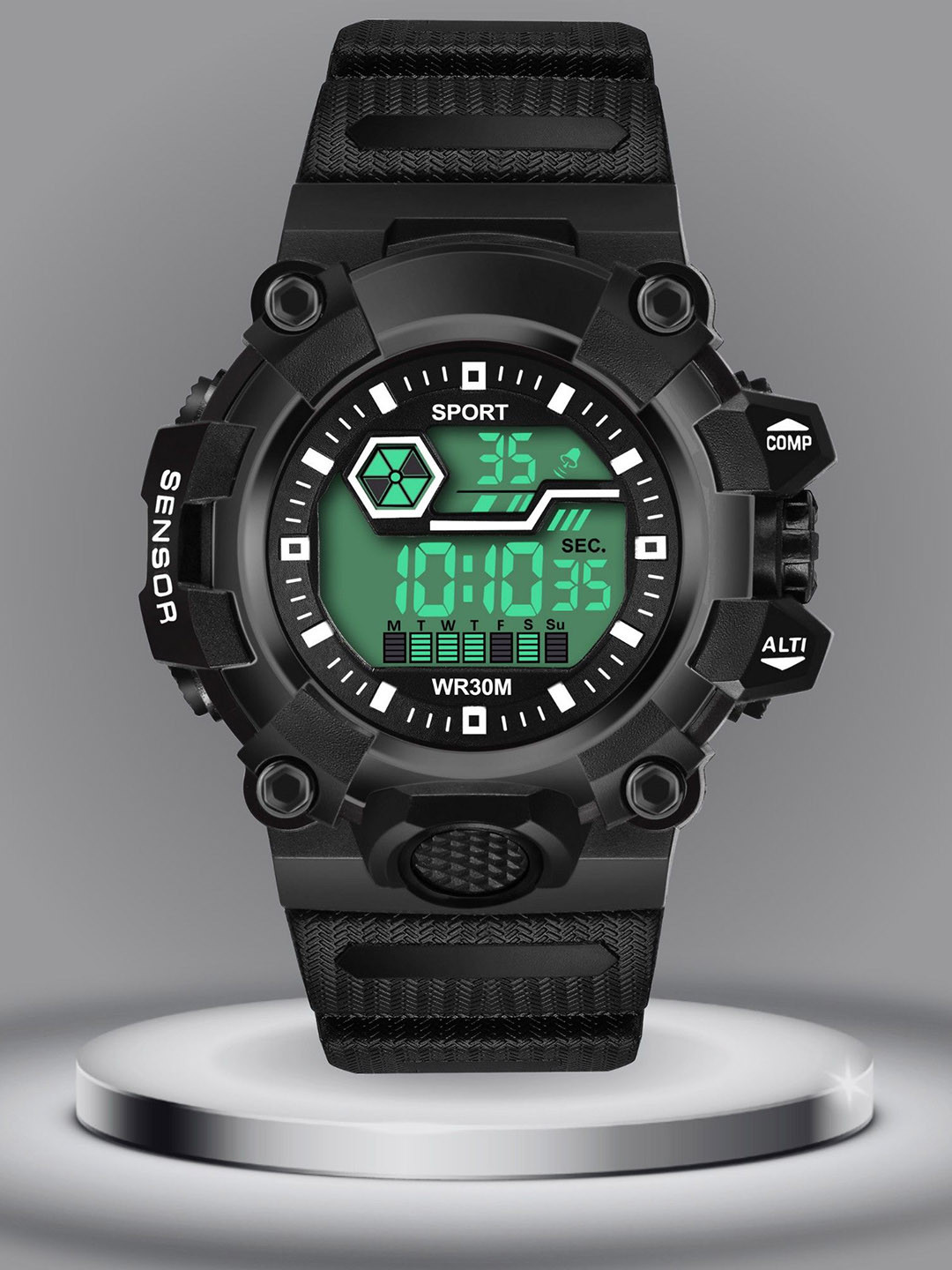 ON TIME OCTUS Kids Round Dial & Bracelet Style Straps Digital Watch DIGI-033 BLACK
