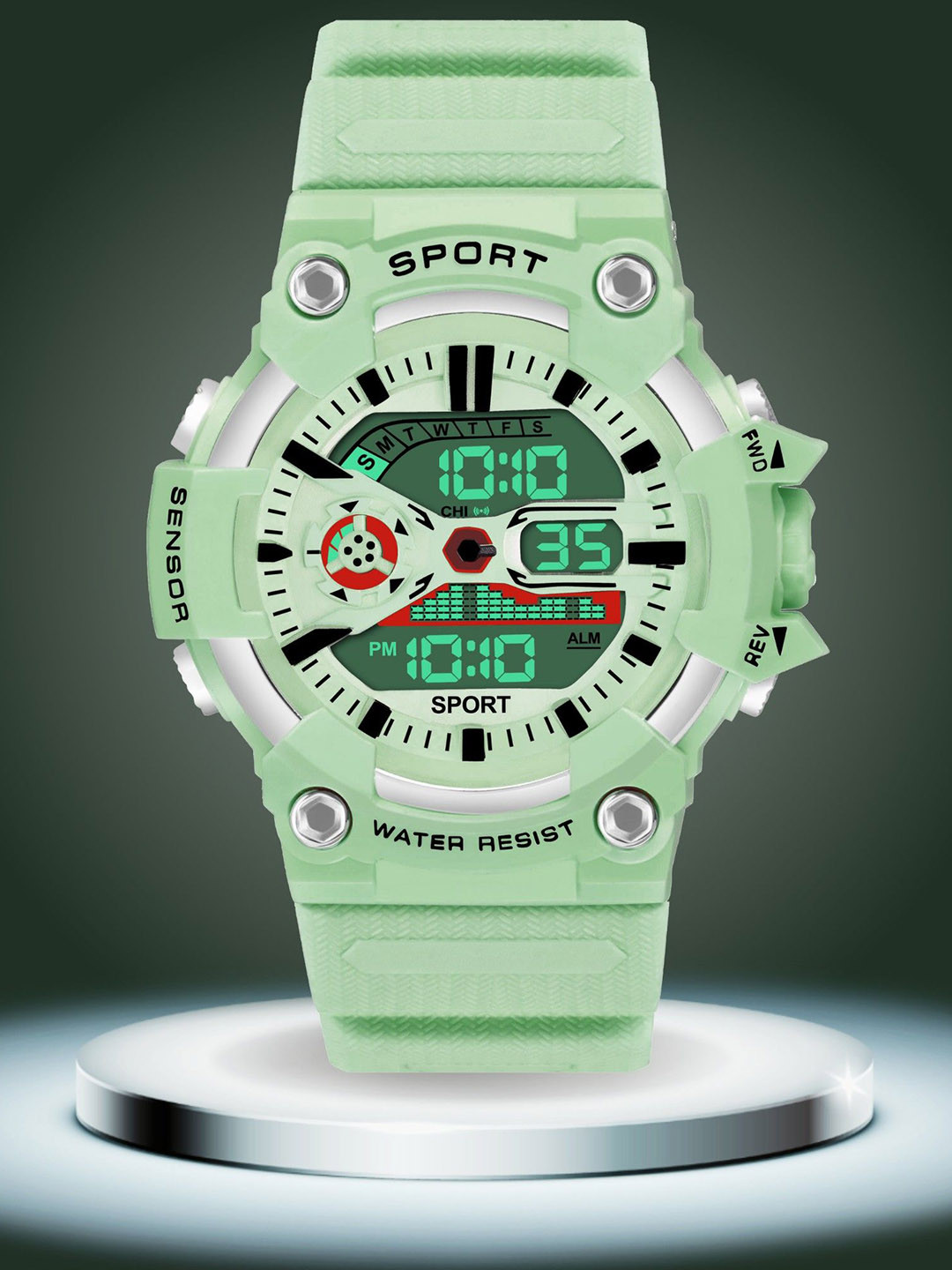ON TIME OCTUS Kids Round Digital Watch DIGI-034 GREEN
