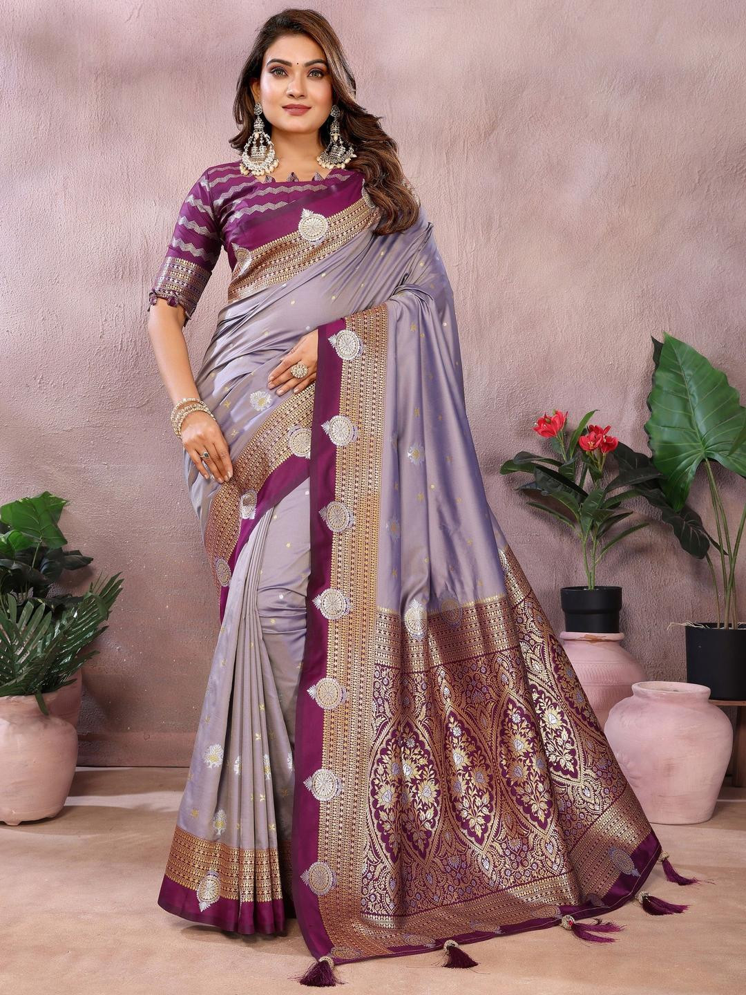 Panzora Kamalkari Woven Design Zari Banarasi Saree