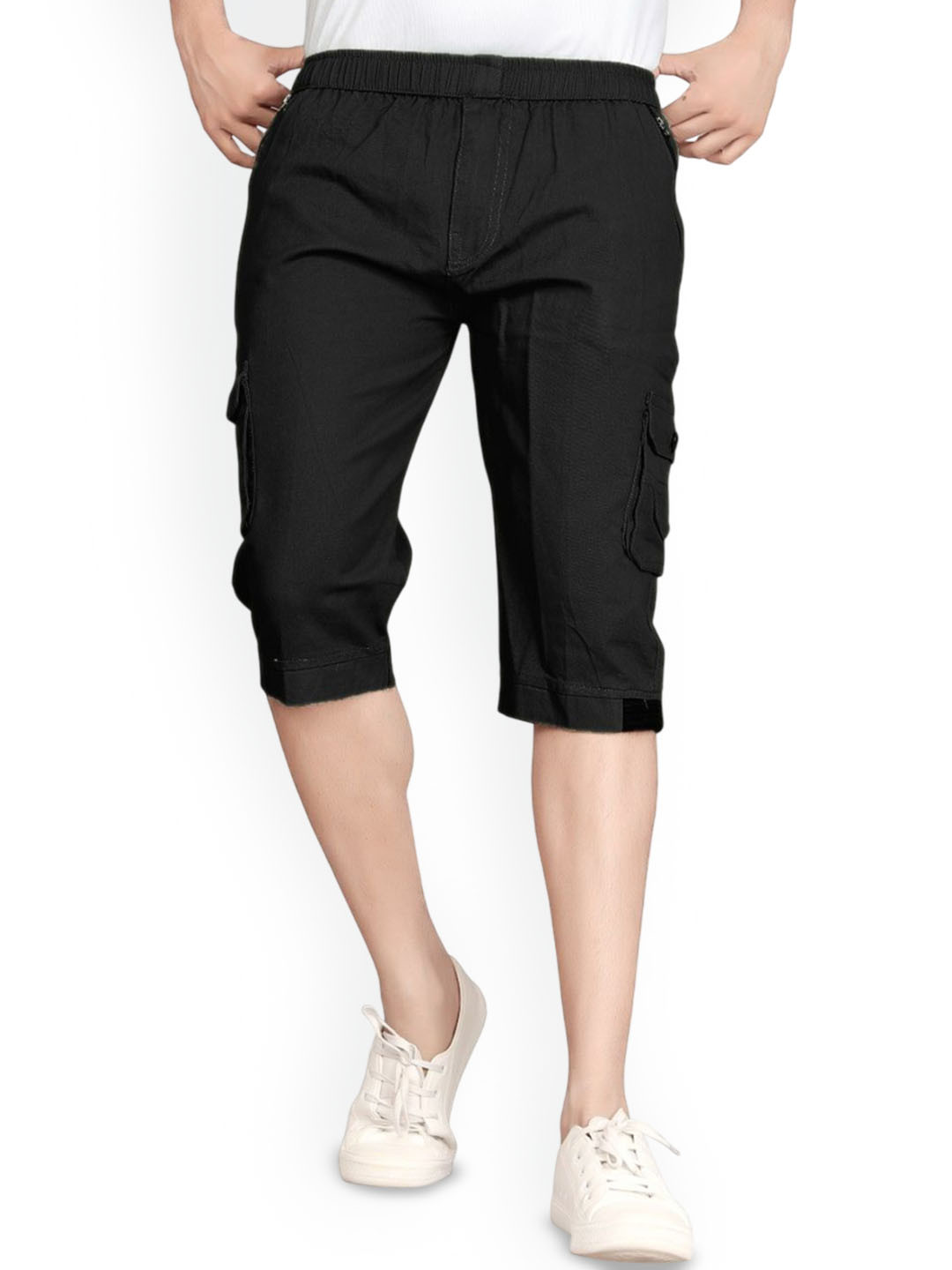 MARUTI ENTERPRISE Men Mid-Rise Pure Cotton Regular Fit Cargo Shorts