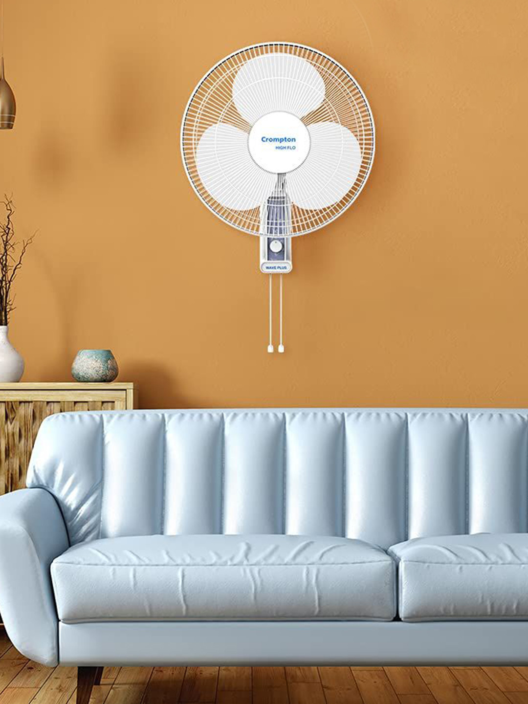 Crompton White & Grey Wave Plus Wall Fan