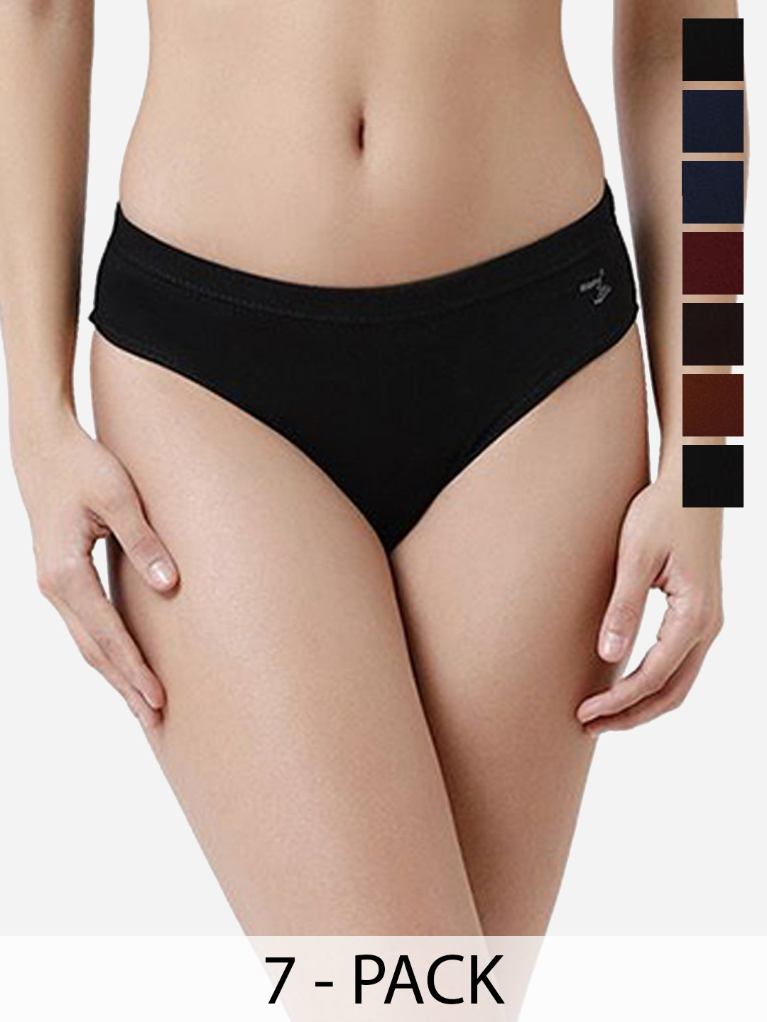 Rupa Jon Pack Of 7 Assorted Mid Rise Briefs Rupa-Jon-Aishwarya-plain-7