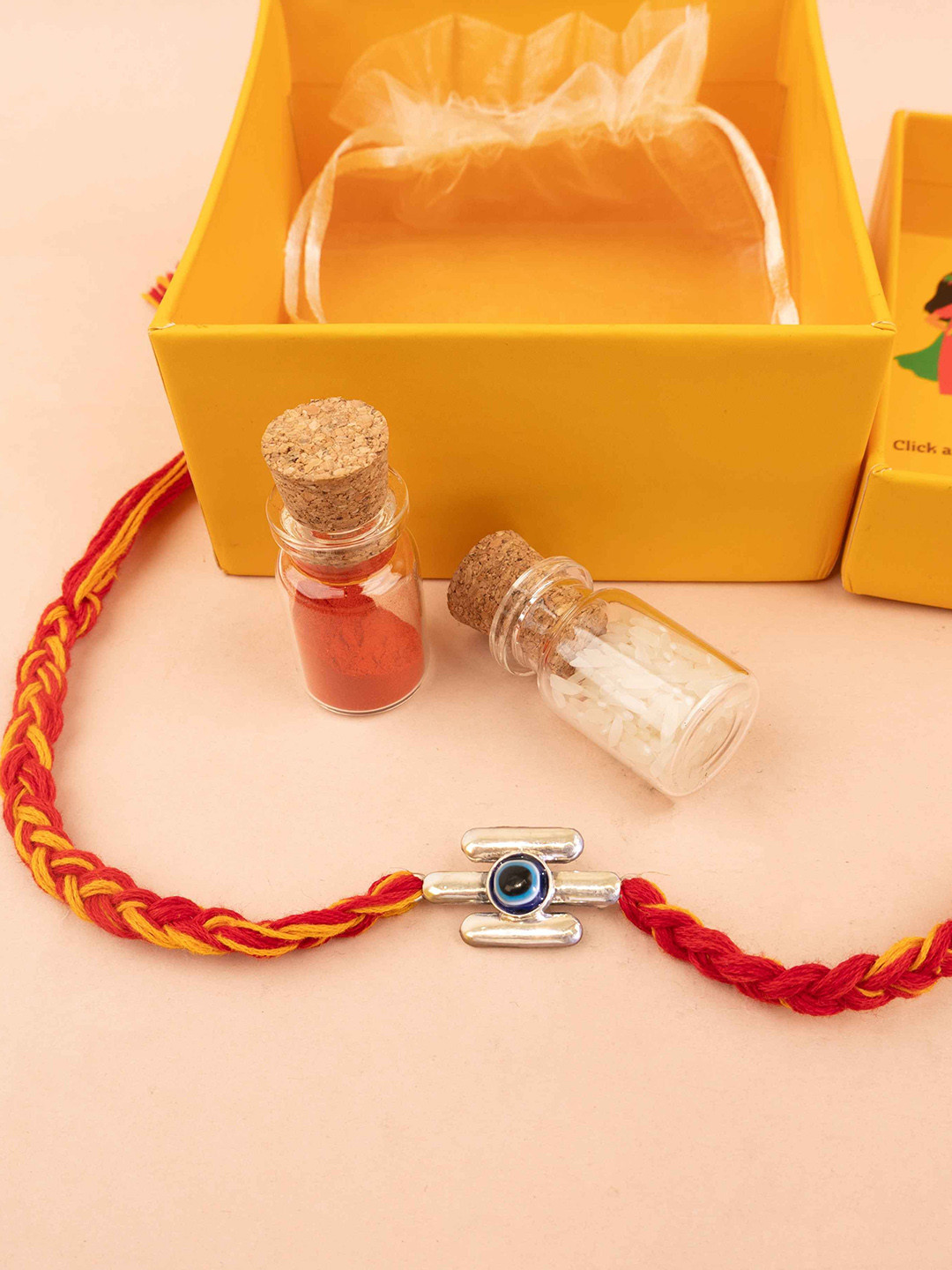 Shyle 925 Sterling Silver Shiva Tilak Evil Eye Rakhi