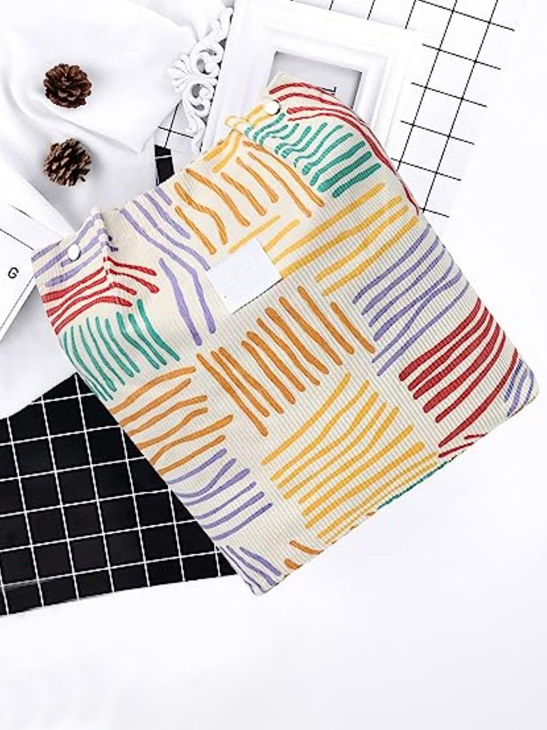 MOMISY Striped Bucket Tote Bag
