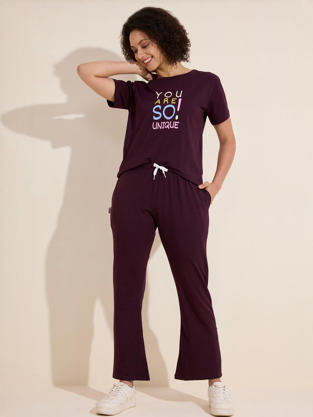 LOTIK Women's Cotton Lycra Night suit