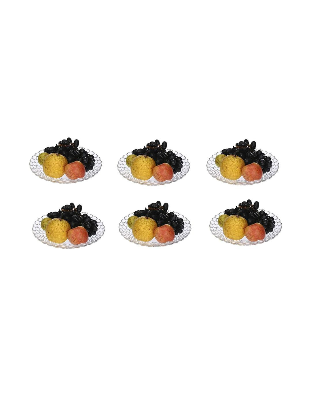 SOMIL Set Of 6 Floral Glass Plates