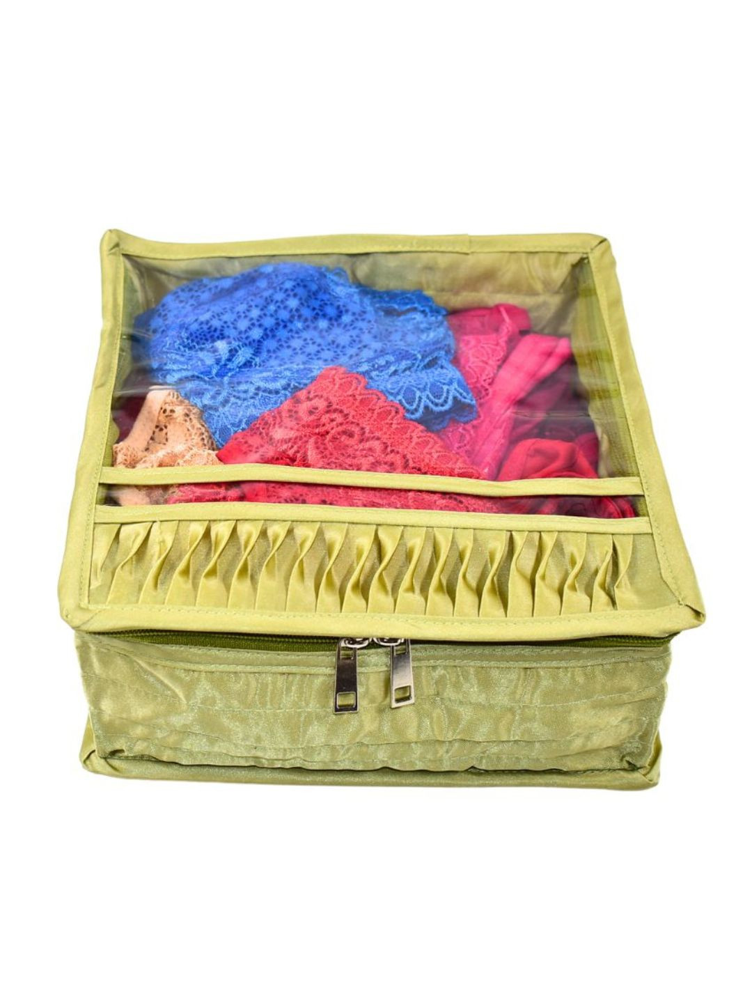 Ajabh Green Water Resistant Multi-Utility Undergarment Satin Cloth Organisers